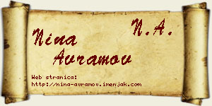 Nina Avramov vizit kartica